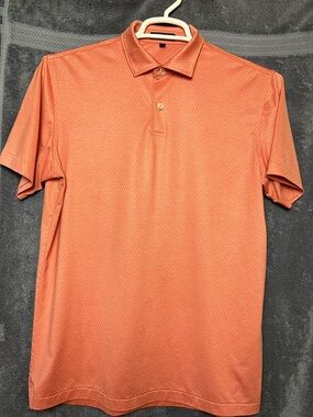 Peter Millar Orange Short-Sleeve Polo Shirt